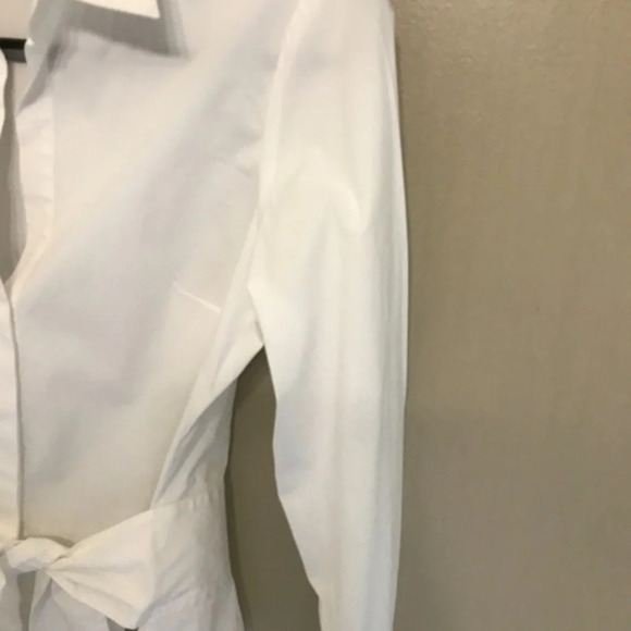 Coldwater Creek Tie Waist White Shirt Xs - Picture 7 of 8